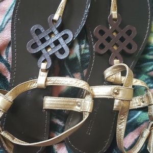 Diane Von Furstenberg Shoes - DVF Brown Gold Sandals SiZe 7 1/2 Diane Von Furstenberg Shoes - DVF Brown Gold Sandals SiZe 7 1/2